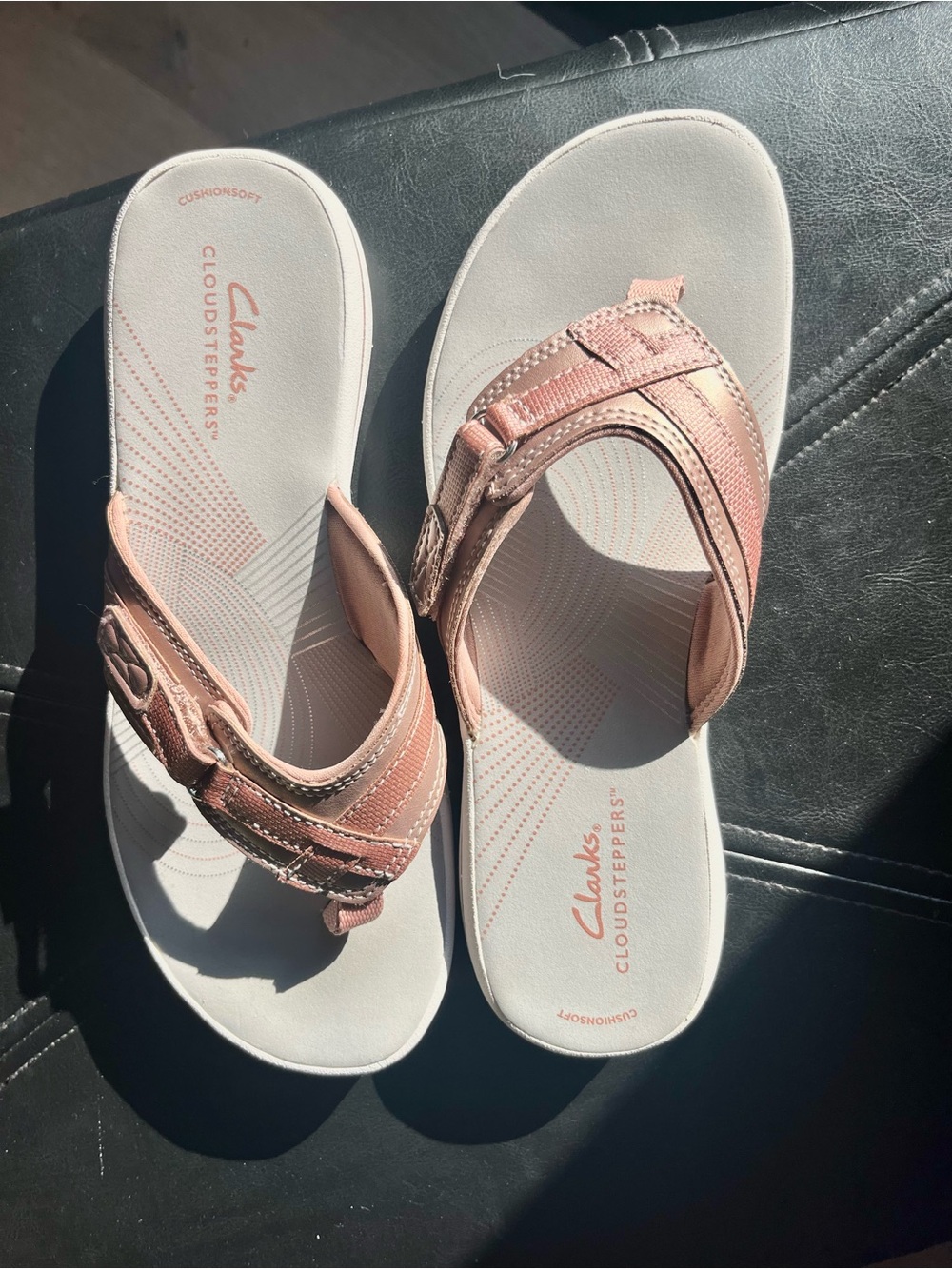 NWOT Clarks Women's Rose Gold Strappy Cloudsteppers Sandals